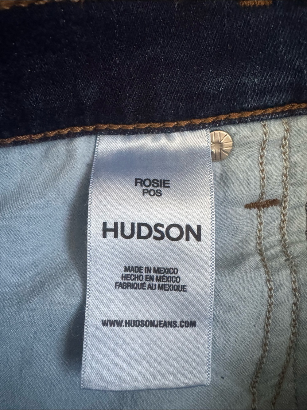 Hudson Rosie High Rise Wide Leg Jeans Poseidon Dark Wash Size 27 - Picture 7 of 8